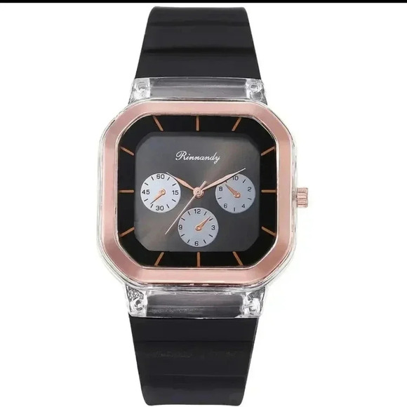 Rubber Strap Silicone Quartz Women's Sport Watch Fancy..NWT.. - Picture 3 of 5